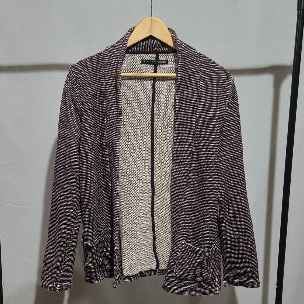 Men's cardigan Zara Man open sweater size large cabincore cotton cocoon style